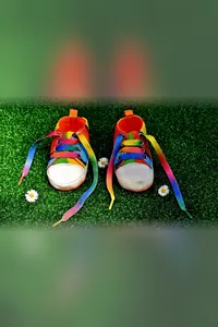 Çok Renkli Gökkuşağı Bebek Ayakkabısı