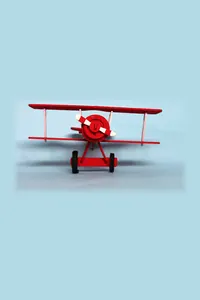 Kırmızı Ahşap Çift Kanatlı Uçak