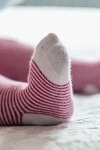 Pembe Çizgili Bebek Çorabı