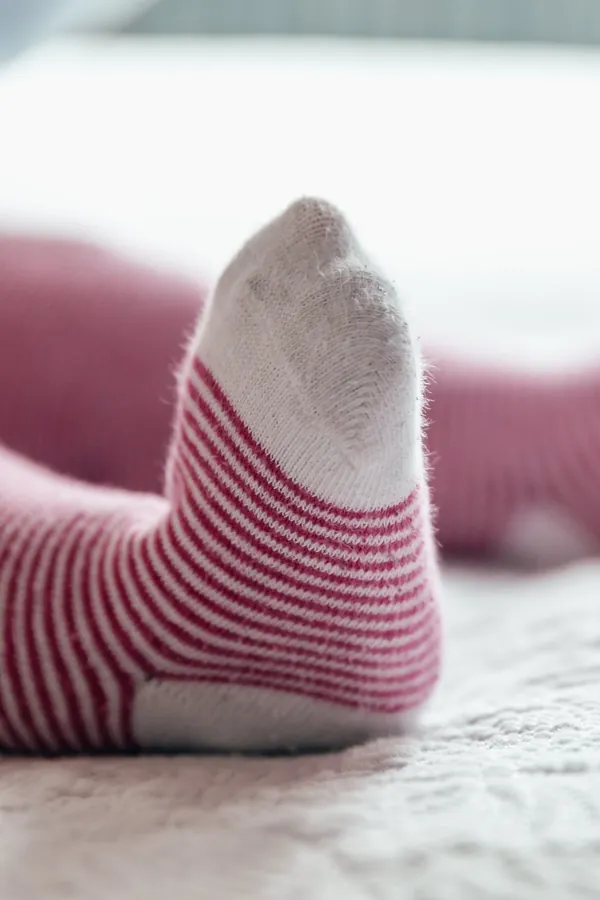 Pembe Çizgili Bebek Çorabı