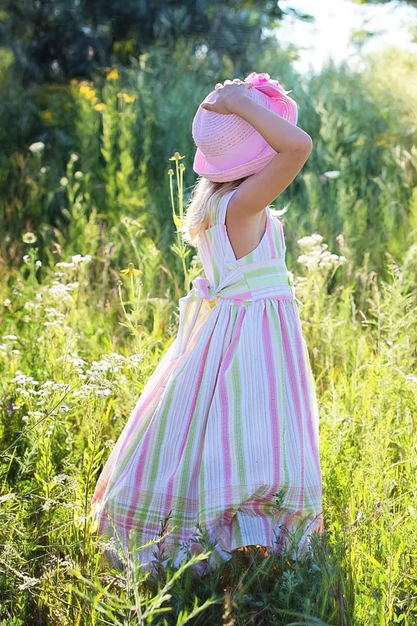 Pembe Çizgili Yazlık Elbise