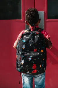 Siyah Desenli Okul Sırt Çantası